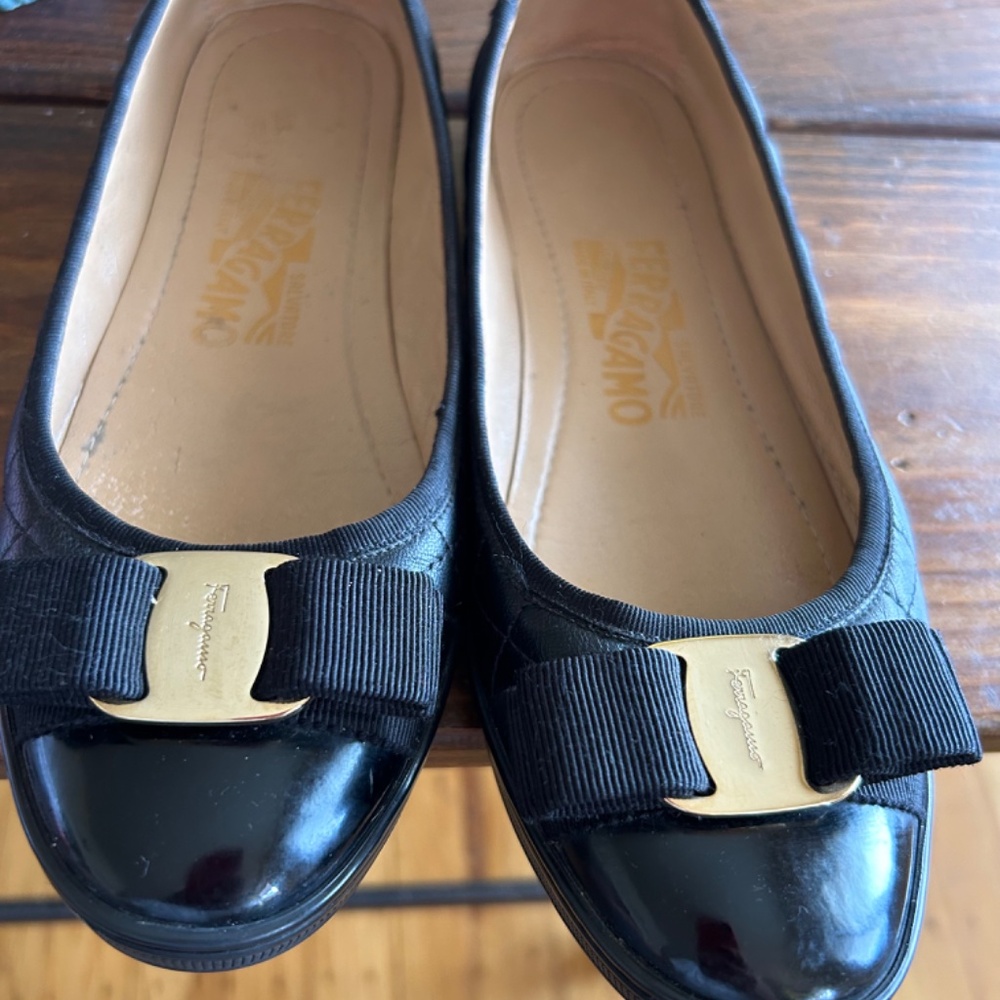 Salvatore Ferragamo Rufina Quilted Rufina Ballet  size 6